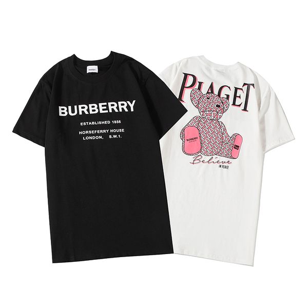 

2020 spring new arrival brand fashion designer women men t-shirt cyer luxury women men black casual t-shirt b104708y, White