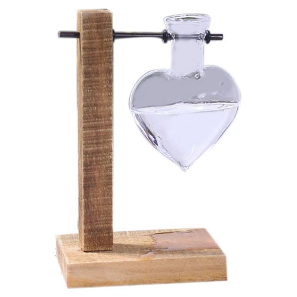 Love Heart Shape Clear Glass Tabletop Modern Glass Vase With
