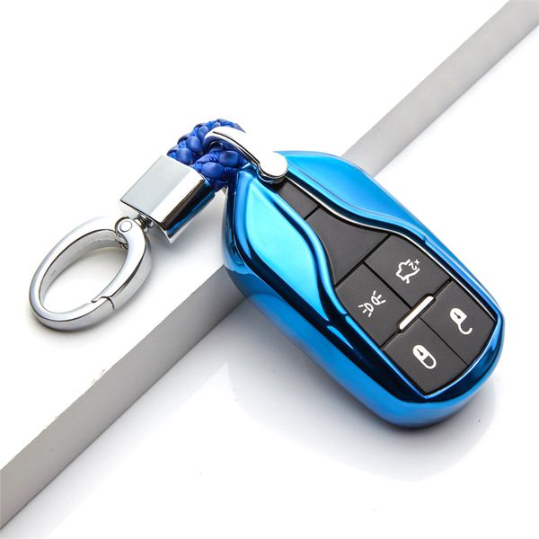 

tpu car key cover case skin for maserati ghibli spoiler key men emblem protection bag shell holder keyrings keychain