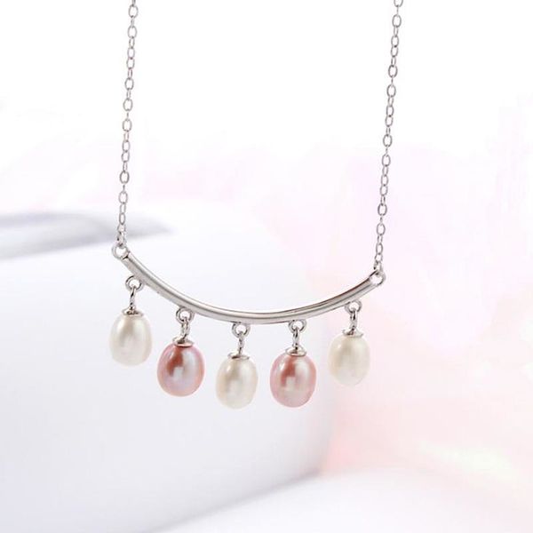 

meibapj]real natural many pearls pendant necklace 925 sterling silver pendant necklace fine party jewelry
