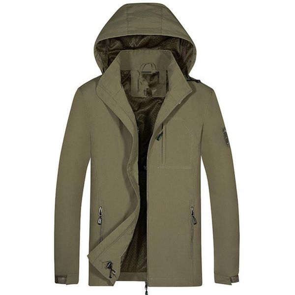 

autumn jacket men waterproof hoodie hat detachable breathable sport outdoor coat bomber jacket jaqueta masculino young plus size m-7xl, Black;brown
