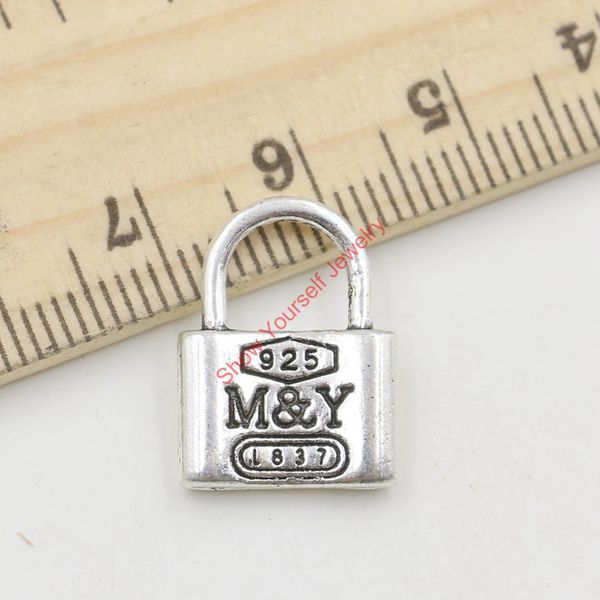 

wholesale-sale antique silver love lock m&y charms pendants for jewelry making diy handmade craft 17x13mm jewelry making diy, Bronze;silver