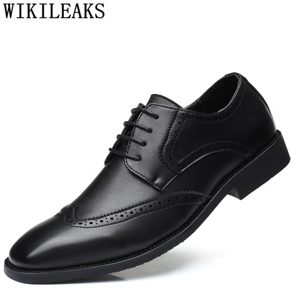 

italian brand designer shoes man zapatos de hombre de vestir formal dress shoes men derby men for wedding mocassin homme, Black