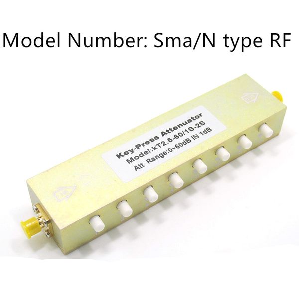 Freeshipping Sma / N tipo RF coassiale pulsante attenuatore regolabile 0-90db / 60/30 pulsante regolabile / attenuatore passo