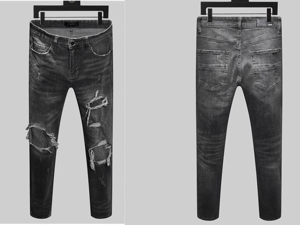 

2020 мужчина vintages прямых джинсы пуговицы карманной дизайнерские мужские брюки мода distrressed омывается подростки мужских джинсов дизай, Blue