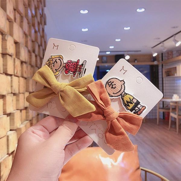 

дети симпатичные заколки для волос простые клипы японская ткань вышивки мультфильм лук утконос волос для девочек модные аксессуары, Slivery;white