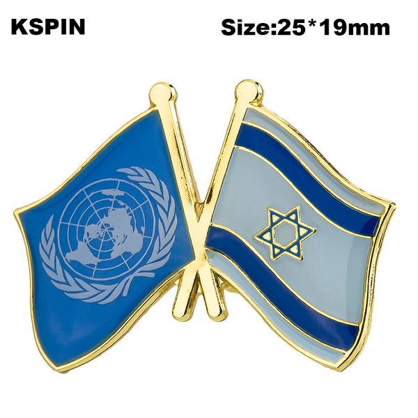 

u .n & israel friendship flag lapel pin flag badge lapel pins badges brooch xy0581, Gray