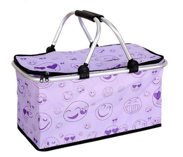 10 Stile Oxford Panno pieghevole Picnic Cestino portaoggetti Borsa da campeggio Cooler isolato Cesto freddo Borse da picnic impermeabili all'aperto SN1120