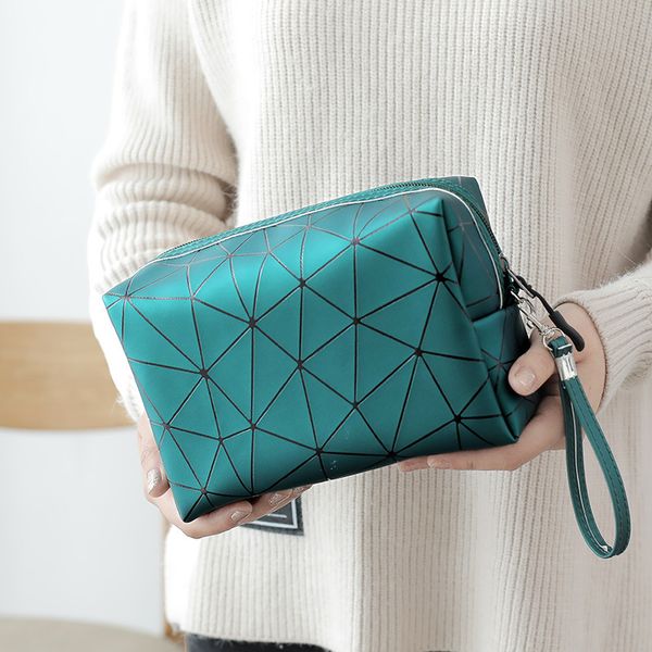 

водонепроницаемый мягкий материал pu ромб восьмиугольной косметичка перемещение мешка мытья портативного ношение малая косметическая сумка д