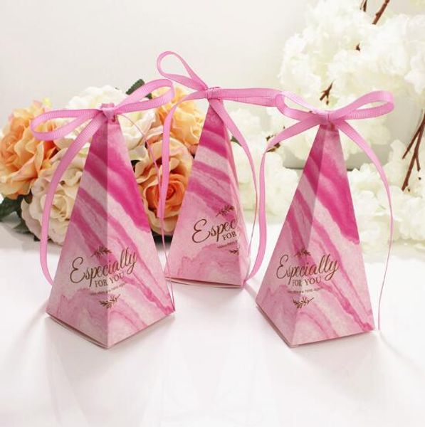 

100pcs creative marble / flower style tower shape wedding favors candy box bomboniera party supplies gift box chocolate boxes