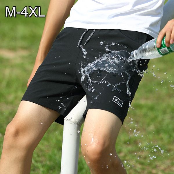 

board shorts men solid mens shorts beach 4xl casual water proof elastic waist fashion summer shrots homme compression, White;black