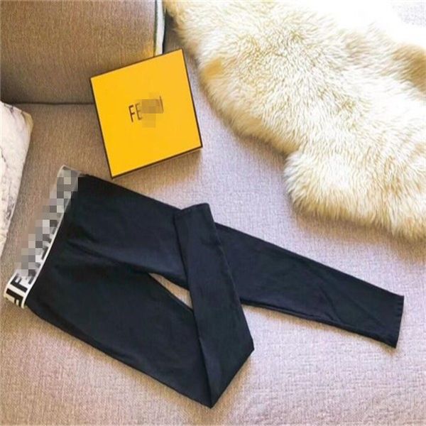 

fd**2020 women pencil pants s-xxxl plus size luxury letters running pencil leggings pants streetwear yoga legging, Black