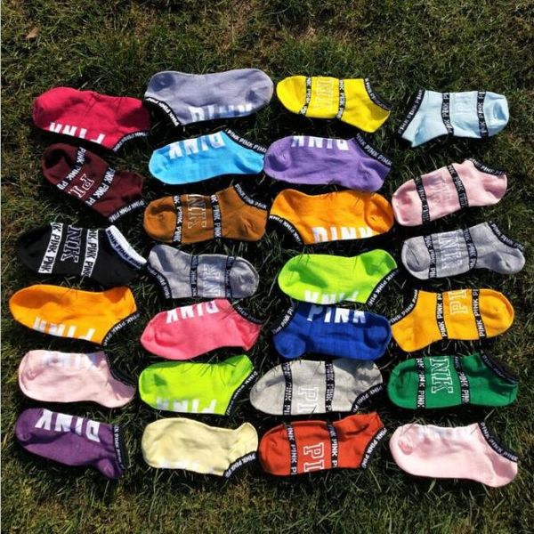 

sports socks cotton pink letter ankle socks slippers love pink anklet girls hosiery short sock summer ship socks wy543
