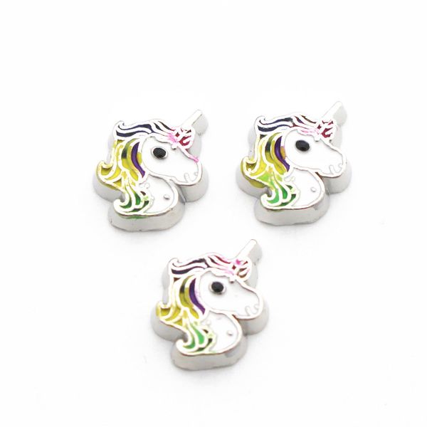 

new novelty 20pcs/lot alloy silver unicorn floating charms living memory floating lockets charms for diy accessory, Bronze;silver
