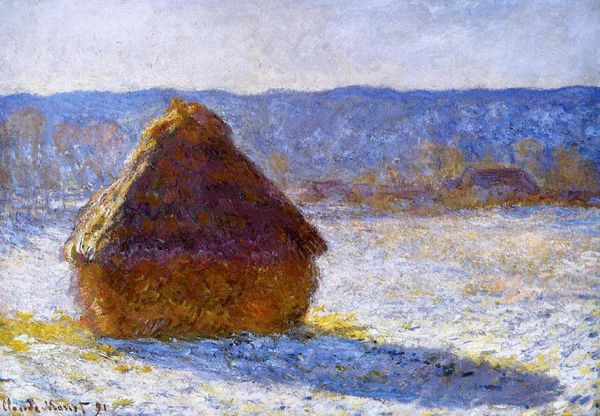 

haystack in the morning snow effect by claude monet wall art decor handpainted &hd print painting on canvas wall art canvas pictures 0904