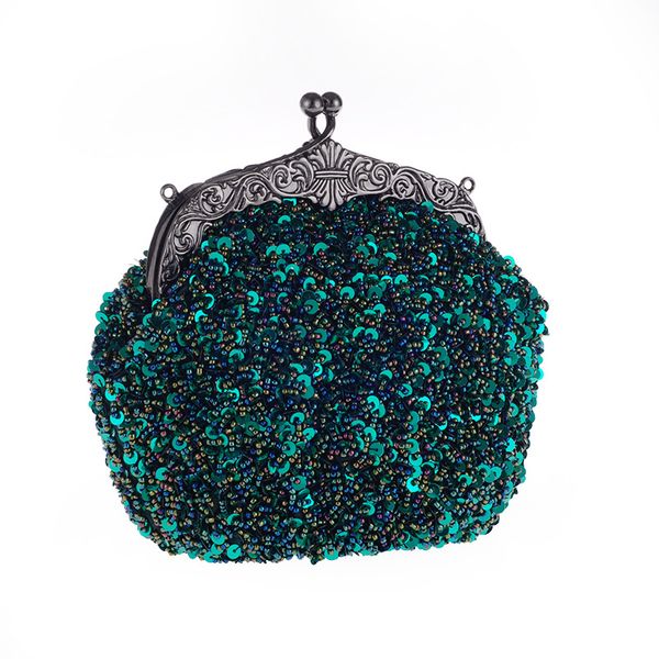 

vintage style evening bag sequined handmade beaded embroidered party handbag clutch purse totes crossbody women messenger bags