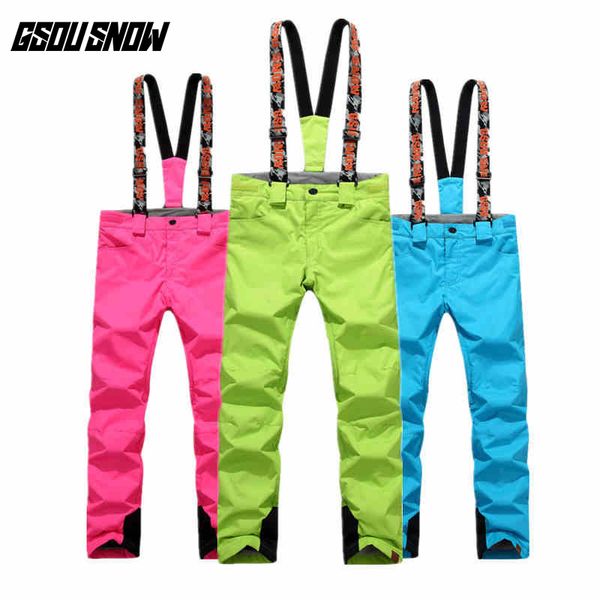 

gsou snow double single board ski pants for female winter outdoor waterproof warm thickened windproof breathable ski trousers