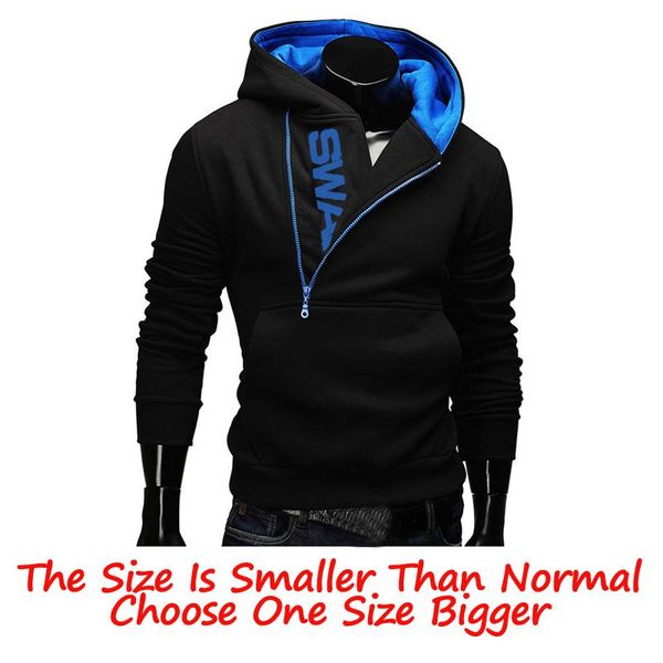 

hoodies men autumn fashion tracksuit sweatshirt men's winter collar cap long sleeves pullover hoody sports sweatshirts, Black