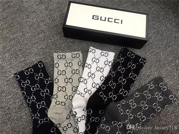 

new mens x0 gucci socks casual and fashionable sports socks classic style business stocking gift set 5 pairs with box gfdgfder, Black
