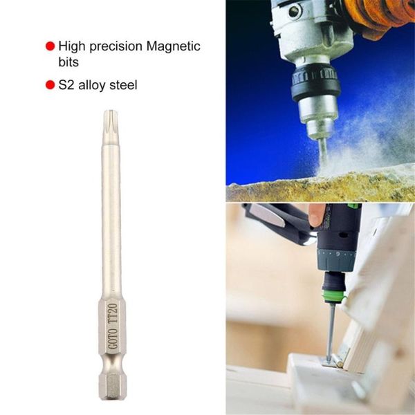 

5pcs s2 alloy steel sh1/4 75mm high precision torx screwdriver head magnetic hollow screwdriver bits set for drills/screwdiver