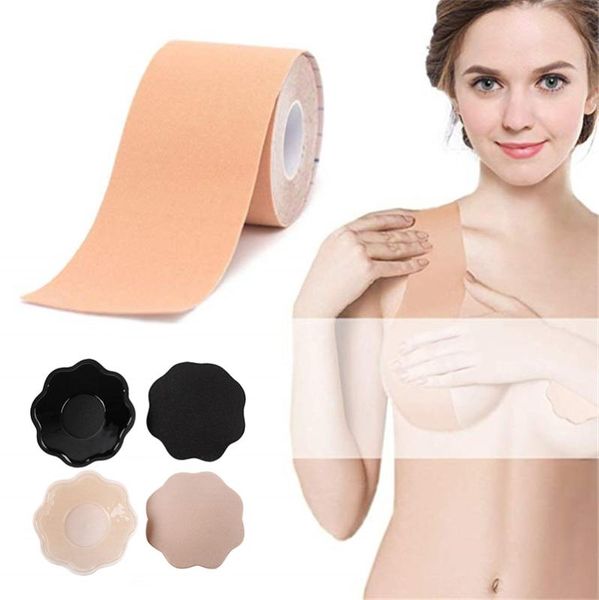 

2/3/4m strapless body invisible women bra nipple cover diy breast lift tape stick bras lift boob tape push up bralette, Red;black