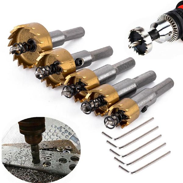 

yfashion 5pcs hole sawtooth sleeve hss steel bit sleeve cutter alloy metal wood