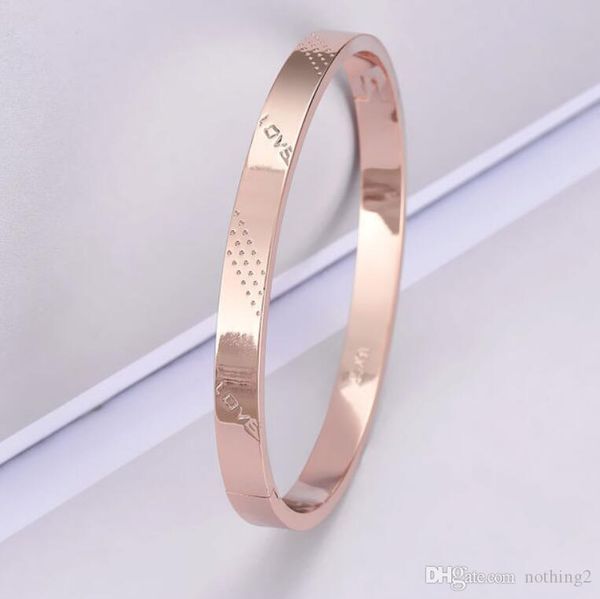 

designer jewelry couple lover bracelets 18k gold rose gold color love bangles for fashion, Black