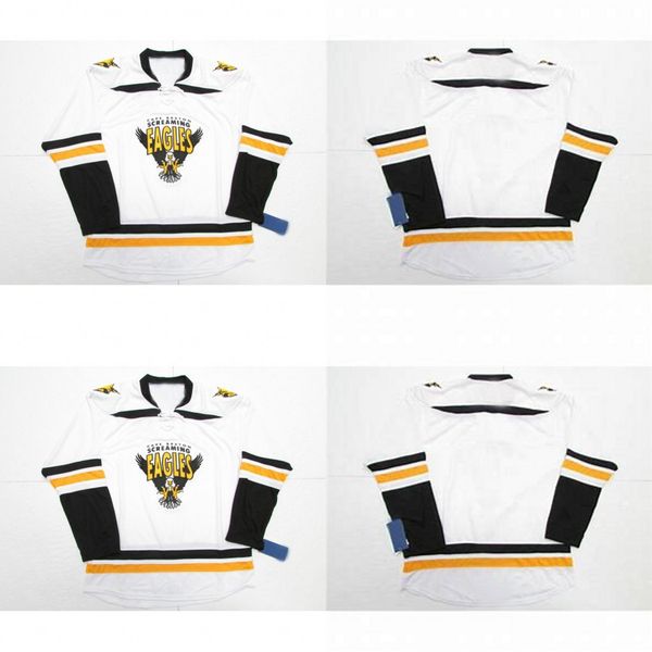 

mens customize cape breton screaming eagles jersey 100% embroidery cusotm any name any number hockey jerseys goalit cut, Black;red