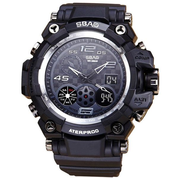 

luxury men's digital watches fashionable led display luminous sports electronic watches silicone strap plastic male watch reloj, Slivery;brown
