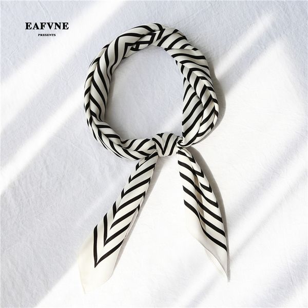 

black and white striped small square korean-style satomi ishihara same paragraph scarf spring and autumn new small scarf retro temperament s, Black;purple