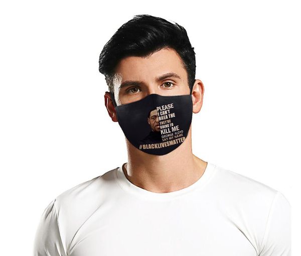 

george floyd pgraph i can't breathe 3d face mask black lives matter mask multilayer protective pm2.5 dhl fast ship