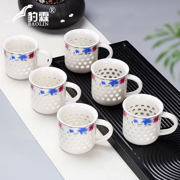 

bowl household single sample tea cup purple sand tea of blue and white porcelain enamel color restoring ancient ways