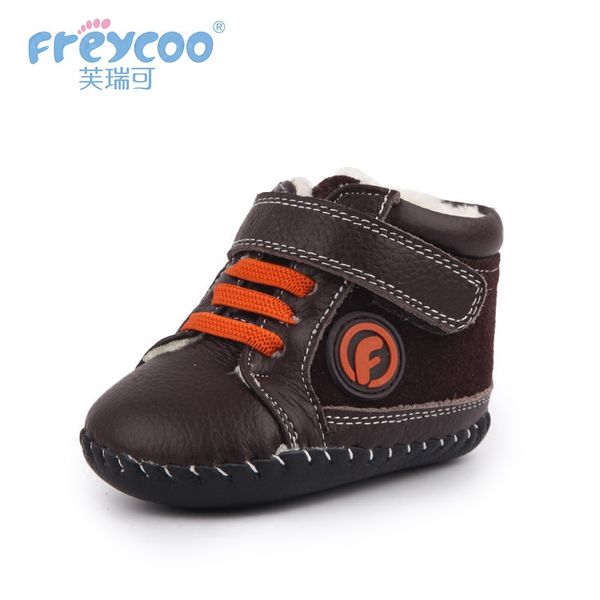 

freycoo 2018 new kids shoes autumn winter baby toddler shoes for boys girls cowskin between 0-1 years old genuine leather