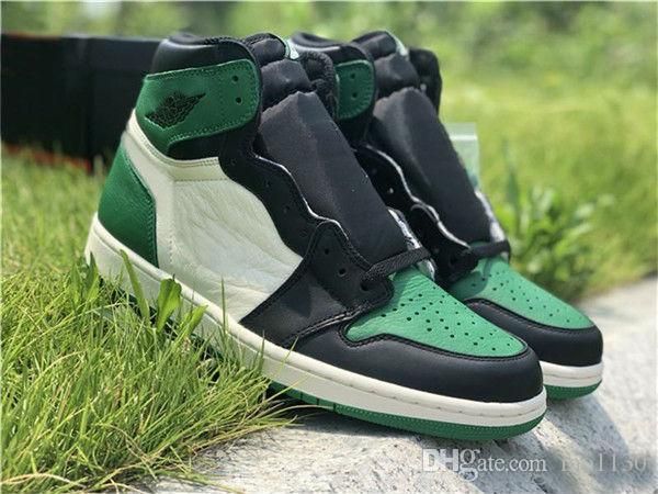 

new 2020 released 1s 1 high og pine green 1s man basketball shoes sports sneakers size 7-12us