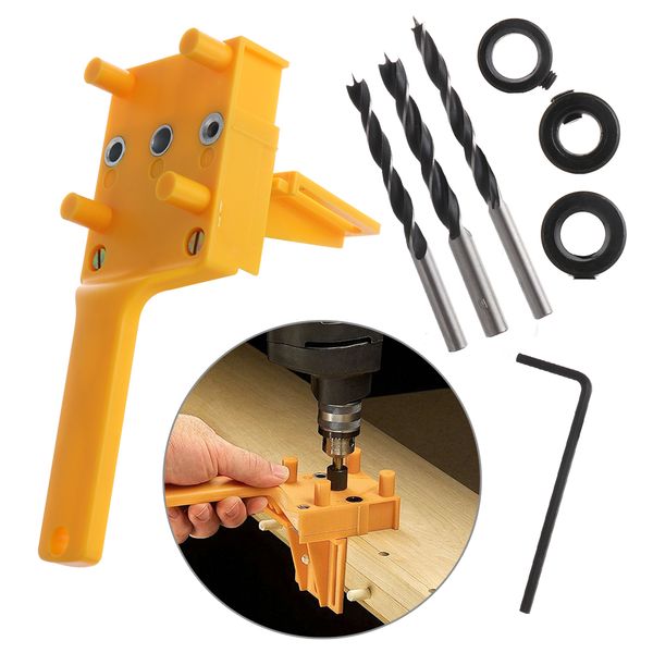 

1set woodworking doweling jig self centering dowelling jig kit punch locator dowel fits drill bits tools for woodworking
