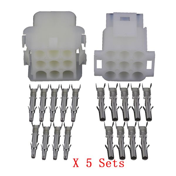 5 set 9 pin parti in plastica bianca connettori impermeabili per autoveicoli cablaggio connettore con spina terminale DJ7091-2.1-11/21