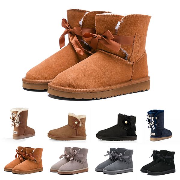 

new flower rosette wgg bowtie women s fashion ankle boots australia classic black grey chestnut navy blue women girl snow boots eur 36-41
