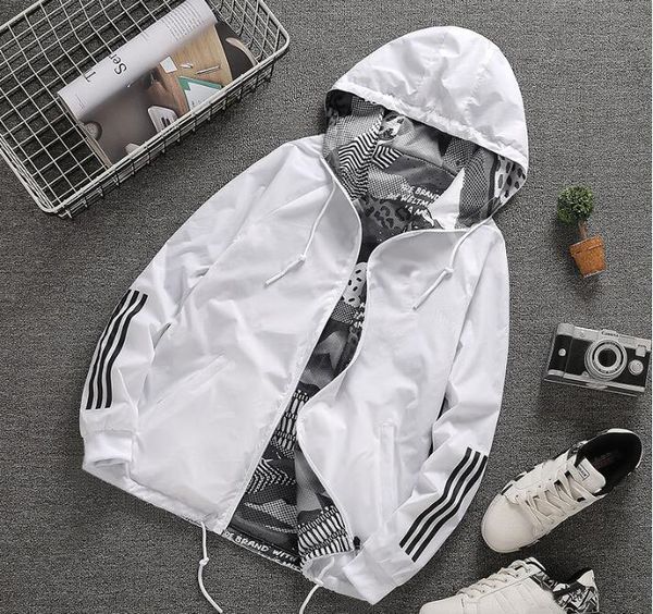 

весна осень новый человек женская спортивная куртка цветочный принт с капюшоном куртки мужская мода тонкий ветровка открытый двусторонняя мо, Black;brown