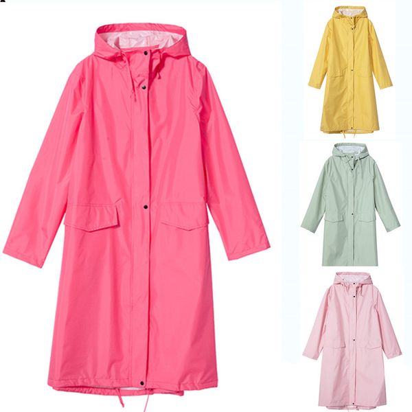 

raincoat women men waterproof windproof hooded light rain coat ponchos jacket cloak female chubasqueros mujer white coat inside