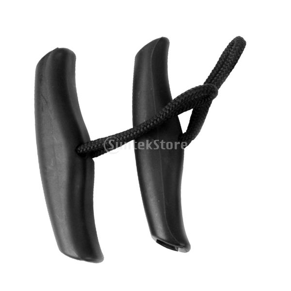 

2 pieces durable black nylon marine kayak canoe boat pull carry handle with cord front rear mount replacement accessories