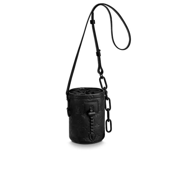 

2020 men's shoulder bag fashion new travel rest vacation cylinder bag black embossed m44628 chalk nano handbag, Blue;gray