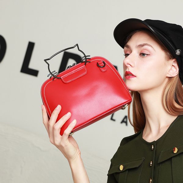 

red hello kitty womans shell bags designers ladies hand bags cow leather shoulder bag fashion handbags high quality