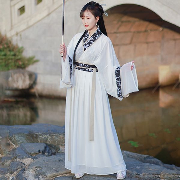 

hanfu dress women white orientalÂ costumes ancient chinese folk dance clothes fairy princess outfits rave stage wear dnv12713, Black;red