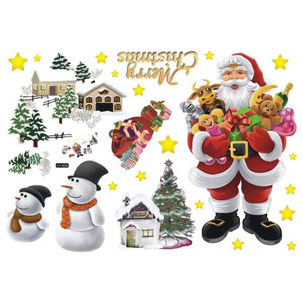 

removable wall stickers the santa claus merry christmas art decals mural diy wallpaper for room decal 50 * 70cm