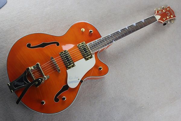 

Good quality g6120 wi hollow jazz thick body electric rocker guitar orange