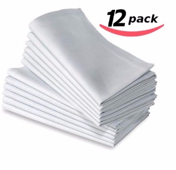 

12pc cotton restaurant dinner cloth linen white 50x50cm l new napkins12