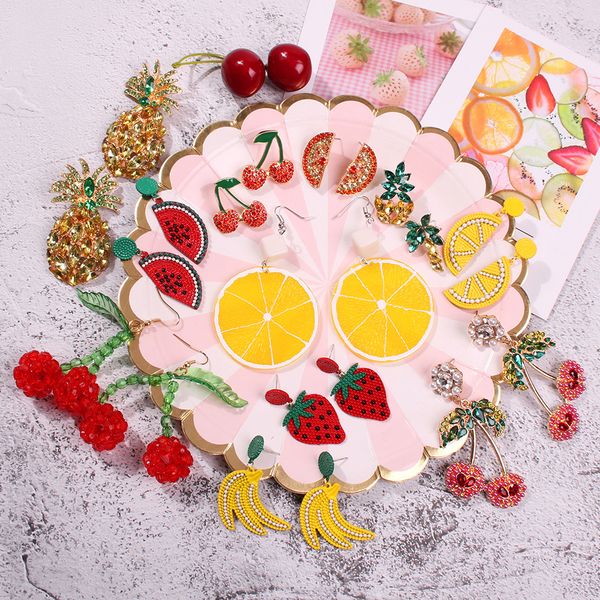 

summer прохладный симпатичные девушки персонализированный фрукты серии серьги европейский и американский стиль моды креативный продавая mult, Golden