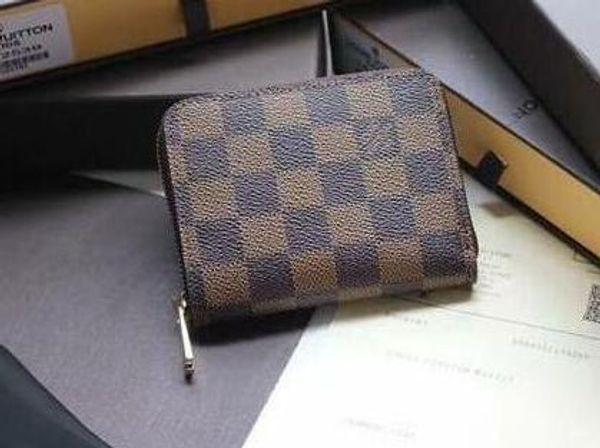 

En women brown mono 4color card holder zippy coin fa hion ca ual hort leather zipper pur e 60067 uxury brand hort wallet no box