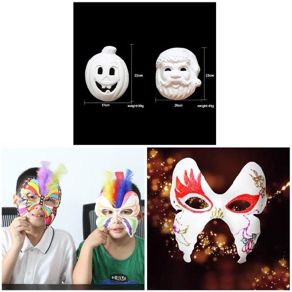

16pcs diy easter party mask standard paper dance masquerade half face masks lo88