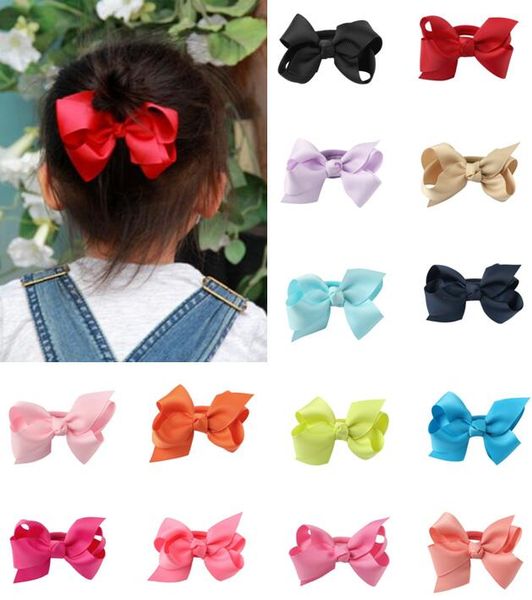 New Mini Hairbows Hair Bows With Elastic Hair Towel Bands Handmade